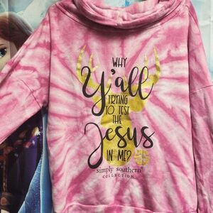 Simply Southern Pink and Gold Hoodie
